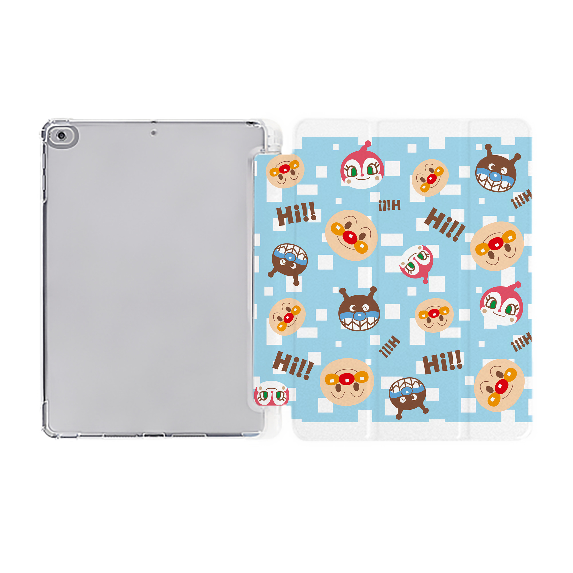（画像用） アンパンマン Anpanman IPad ケース ペン収納付き 三つ折りスタンド PUレザー×シリコン 対応機種9.5/10.5/10.9インチ